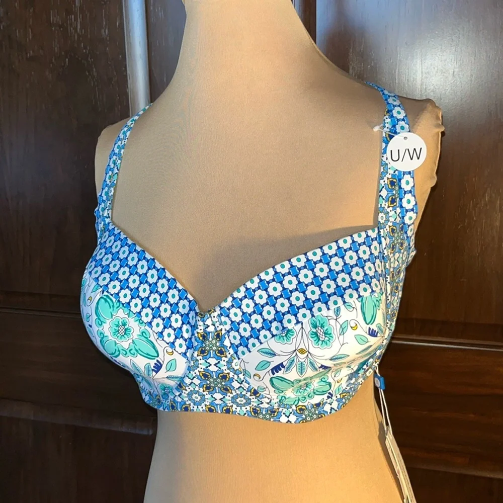 Blue Rod Beattie Size 38D Cup Swim Top NWT - Picture 1 of 10